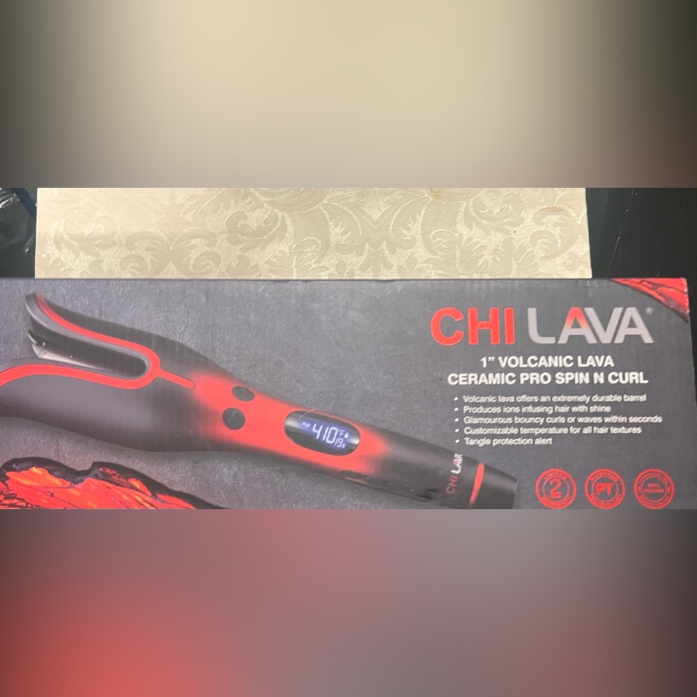 CHI Lava Ceramic Pro Spin and Curl - Red, New/Never Used